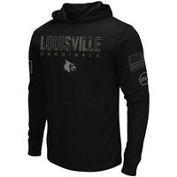 Men's Colosseum Black Louisville Cardinals OHT Military Appreciation Hoodie Long Sleeve T-Shirt