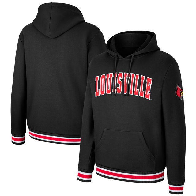 Men's Colosseum Red Louisville Cardinals Arch & Logo Crew Neck Sweatshirt