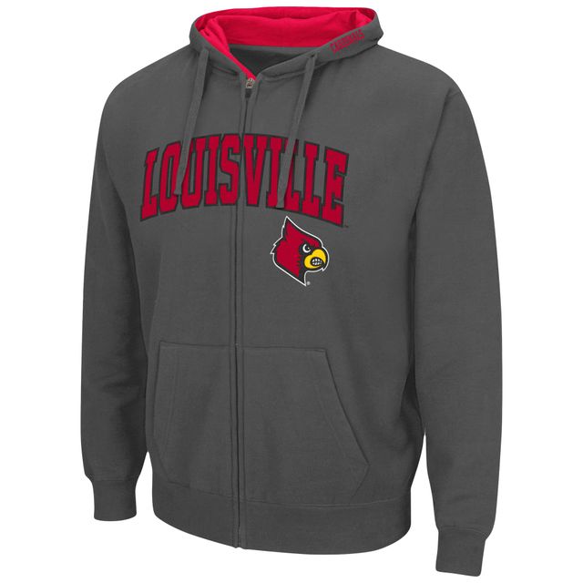 Chandail à capuchon Colosseum Charcoal Louisville Cardinals Arch & Logo 3.0 pour homme