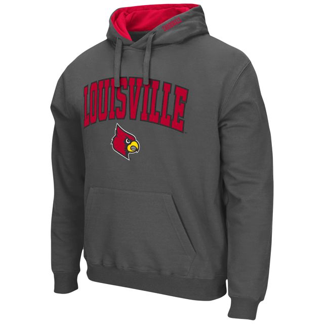 Chandail à capuchon Colosseum Charcoal pour hommes Louisville Cardinals Arch & Logo 3.0