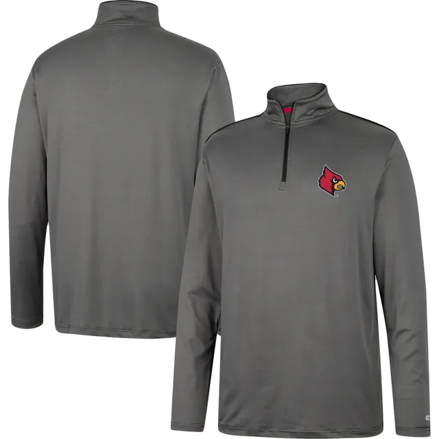Men's Colosseum Black Louisville Cardinals Full-Zip Bomber Jacket