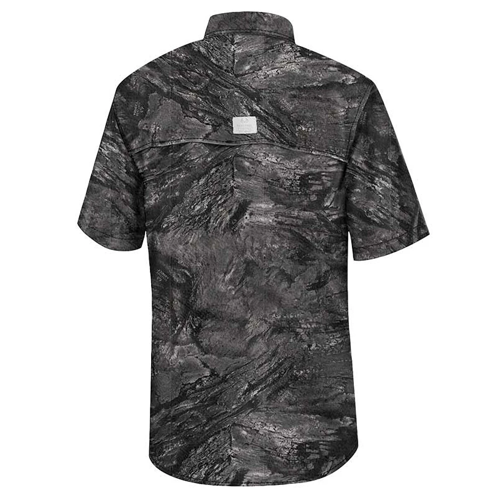 Men's Colosseum  Charcoal Louisville Cardinals Realtree Aspect Charter Full-Button Fishing Shirt