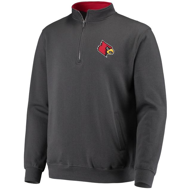 Men's Colosseum Heathered Gray Louisville Cardinals Tortugas Team Logo Quarter-Zip Jacket Size: Small