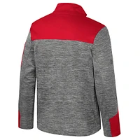 Veste zippée intégrale pour homme Colosseum Louisville Cardinals gris/rouge