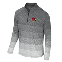 Men's Colosseum  Gray Louisville Cardinals AI Striped Mesh Quarter-Zip Raglan Windshirt