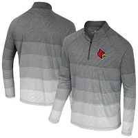 Coupe-vent raglan à glissière quart de tour en maille rayée AI pour homme Colosseum Gray Louisville Cardinals