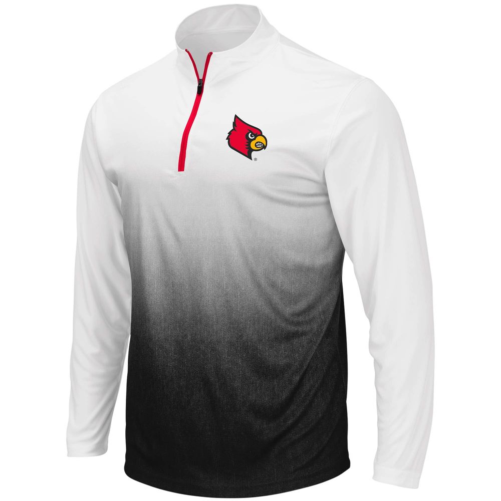 Men's Colosseum Gray Louisville Cardinals Magic Team Logo Quarter-Zip Jacket