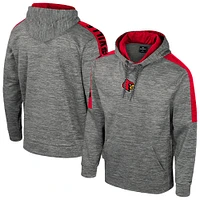 Men's Colosseum Heather Gray Louisville Cardinals Dozer Pullover Hoodie