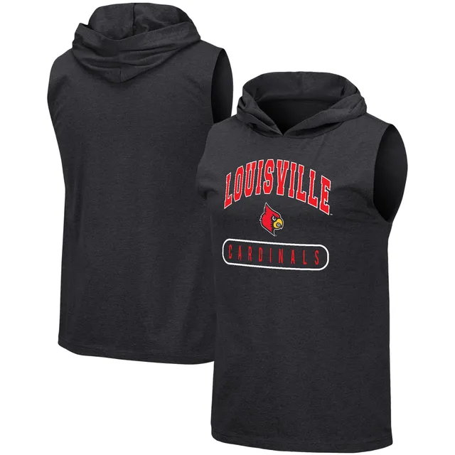 Men's Colosseum Heather Gray Louisville Cardinals Arch & Logo 3.0 Pullover Hoodie Size: Large