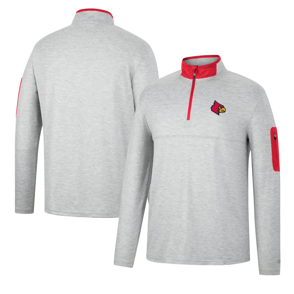 Men's Charcoal Louisville Cardinals Arch & Logo Full-Zip Hoodie