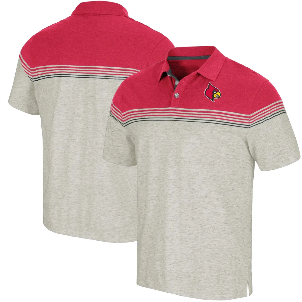 Lids Louisville Cardinals Colosseum Birdie Polo - Heathered Gray/Red