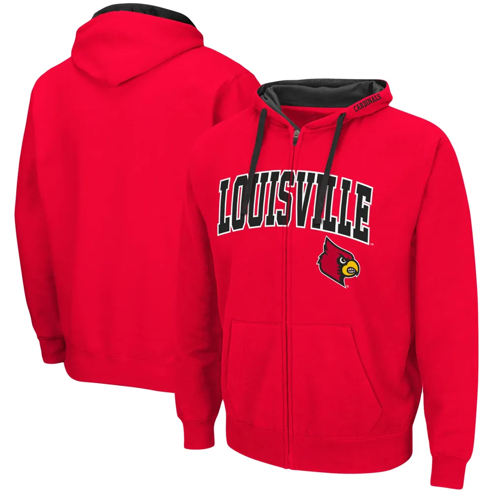 Men's Colosseum Red Louisville Cardinals Big & Tall Full-Zip Hoodie