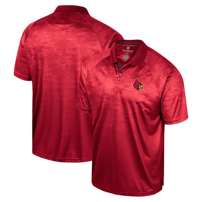 Polo à manches raglan en nid d'abeille des Cardinals de Louisville, rouge Colosseum pour homme