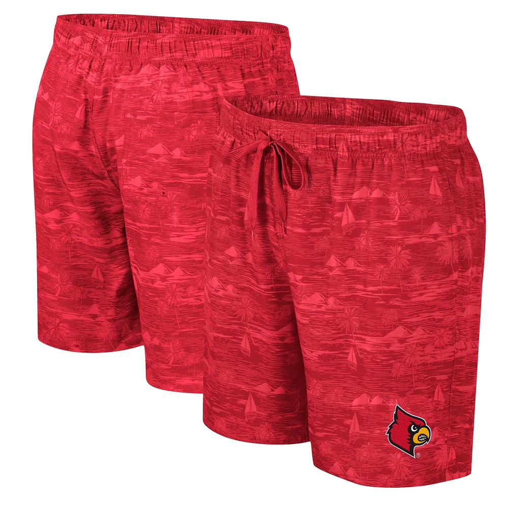 Men's Colosseum Red Louisville Cardinals Ozark Swim Shorts