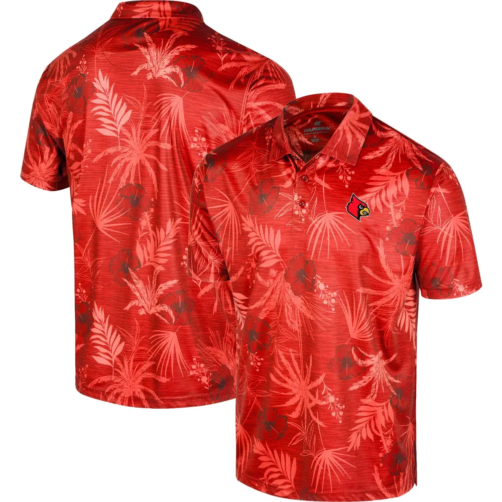 Men's Colosseum Red Louisville Cardinals Palms Team Polo