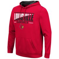 Men's Colosseum Red Louisville Cardinals Slash Stack 2.0 Pullover Hoodie