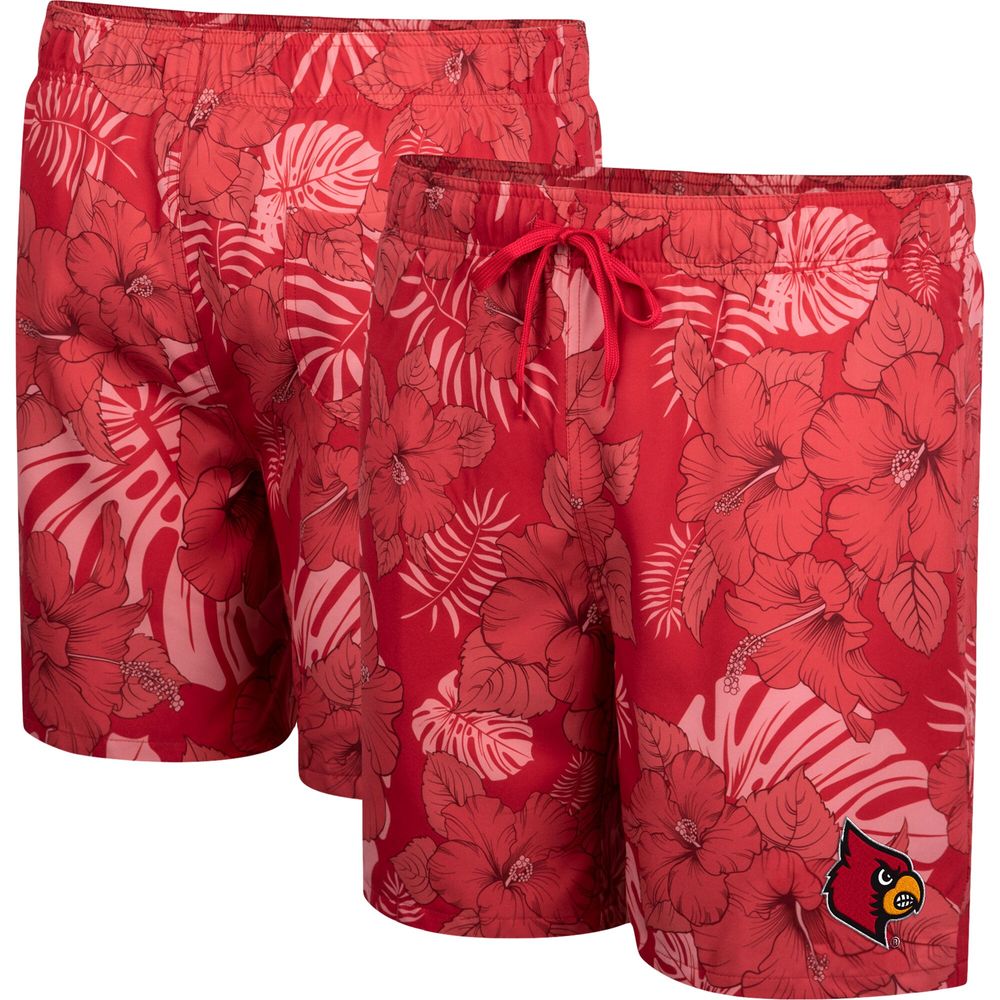 Men's Colosseum Red Louisville Cardinals The Dude Swim Shorts