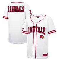 Maillot de baseball boutonné en maille Free Spirited des Cardinals Louisville blanc Colosseum pour hommes