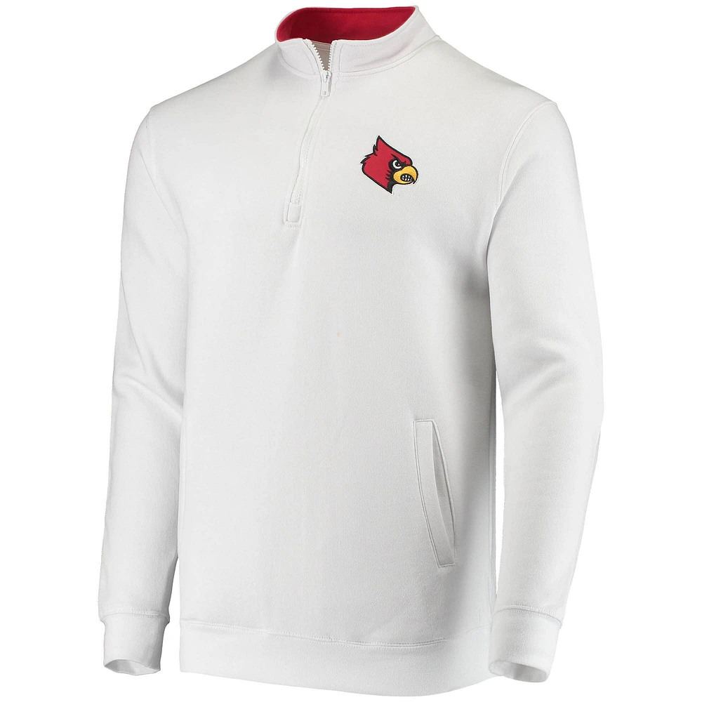 Men's Colosseum White Louisville Cardinals Tortugas Logo Quarter-Zip Jacket