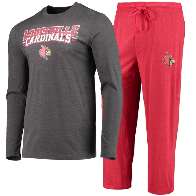 Concepts Sport pour homme rouge/anthracite chiné Louisville Cardinals Meter T-shirt à manches longues et pantalon Ensemble de nuit