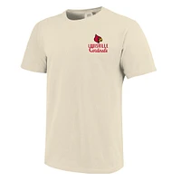 T-shirt confortable à imprimé mascotte Louisville Cardinals pour homme, couleur crème