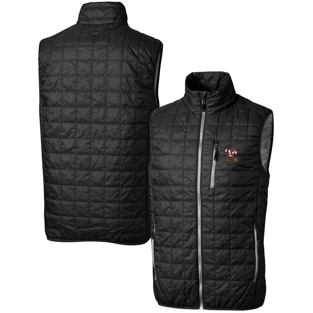 Women's Cutter & Buck Gray Louisville Cardinals Vault Rainier PrimaLoft Eco  Full-Zip Puffer Vest