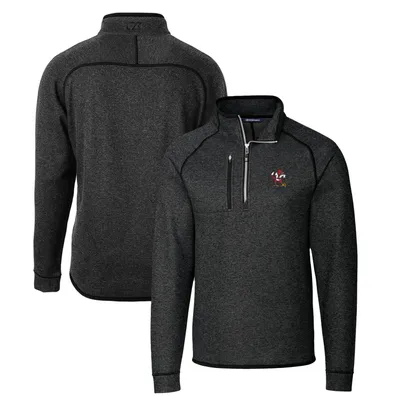 Louisville Cardinals Cutter & Buck Mainsail Sweater-Knit Big Tall Half-Zip Pullover Jacket - Heather Charcoal
