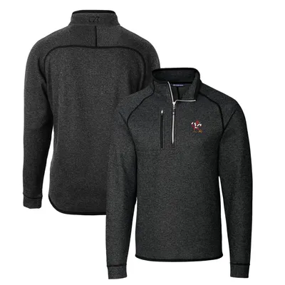 Louisville Cardinals Cutter & Buck Mainsail Sweater-Knit Half-Zip Pullover Jacket - Heather Charcoal