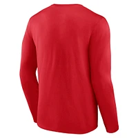 Men's Fanatics Red Louisville Cardinals Distressed Arch Over Logo Long Sleeve T-Shirt