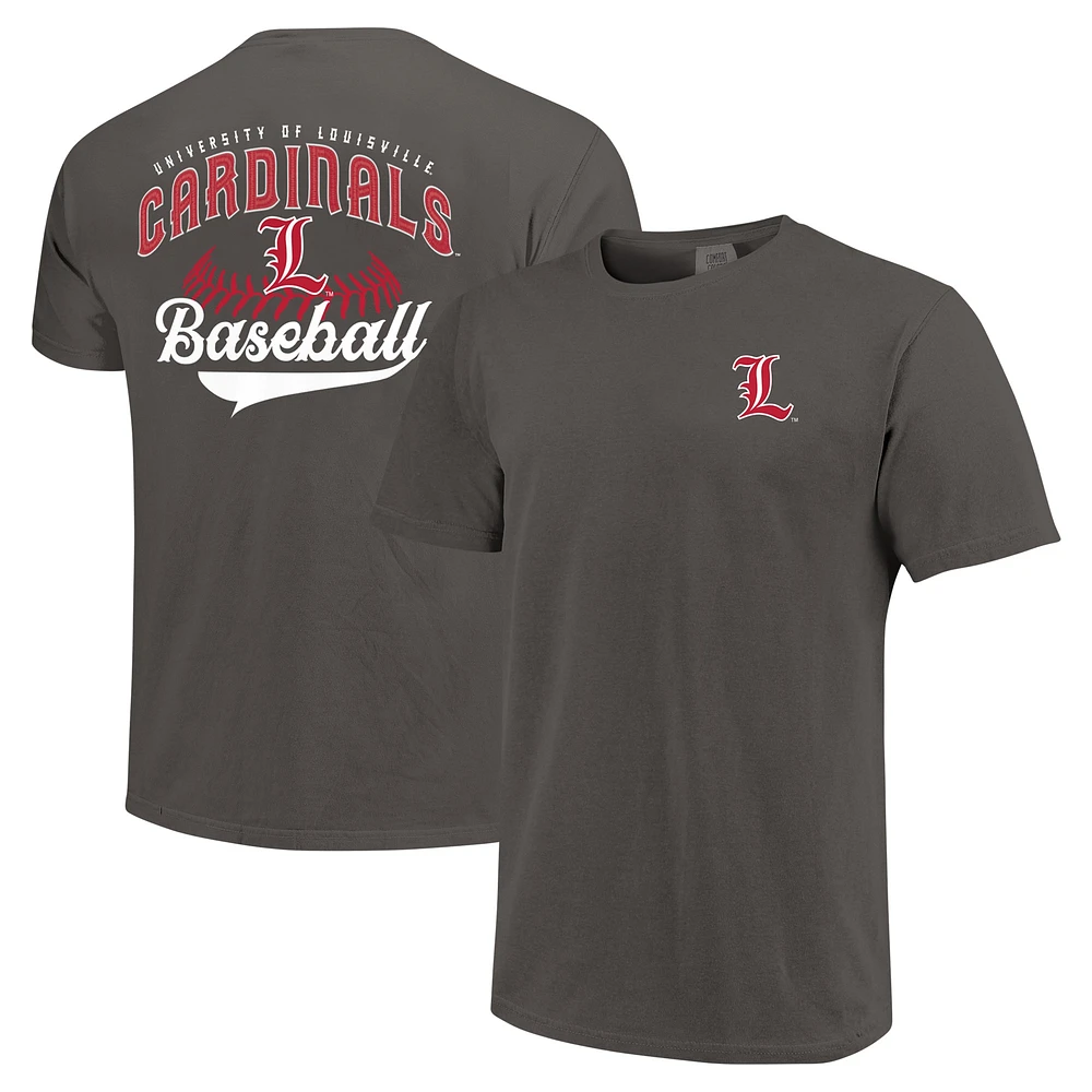 T-shirt de baseball en graphite pour hommes, Louisville Cardinals, couleurs confortables