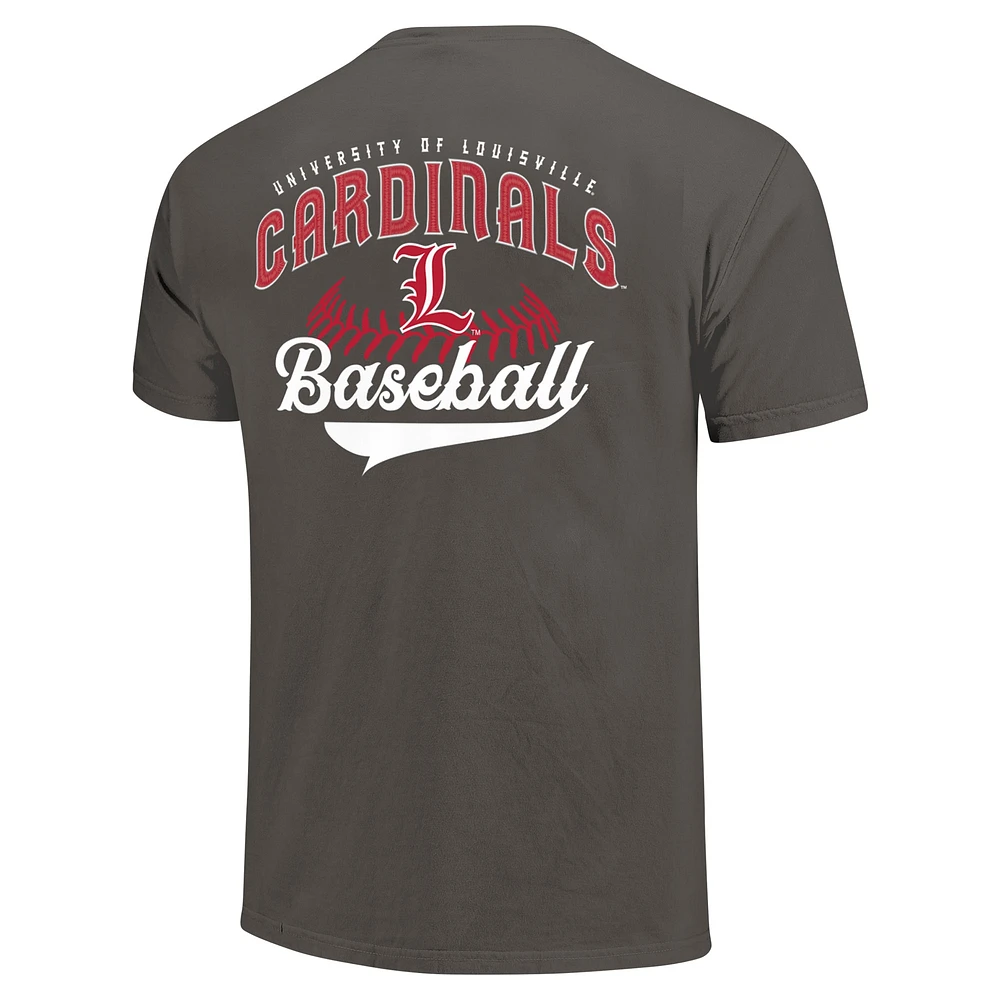 T-shirt de baseball en graphite pour hommes, Louisville Cardinals, couleurs confortables