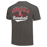 T-shirt de baseball en graphite pour hommes, Louisville Cardinals, couleurs confortables