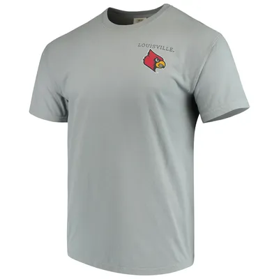 Men's Red Louisville Cardinals Baseball Flag Comfort Colors T-Shirt