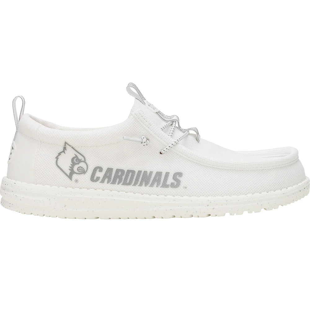 Men's Hey Dude White Louisville Cardinals Wally Casual Shoes