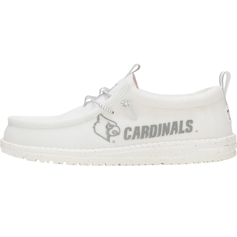 Men's Hey Dude White Louisville Cardinals Wally Casual Shoes