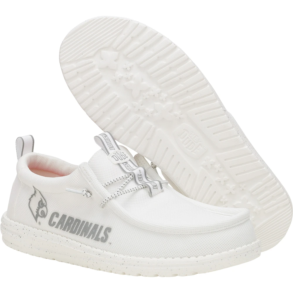 Men's Hey Dude White Louisville Cardinals Wally Casual Shoes