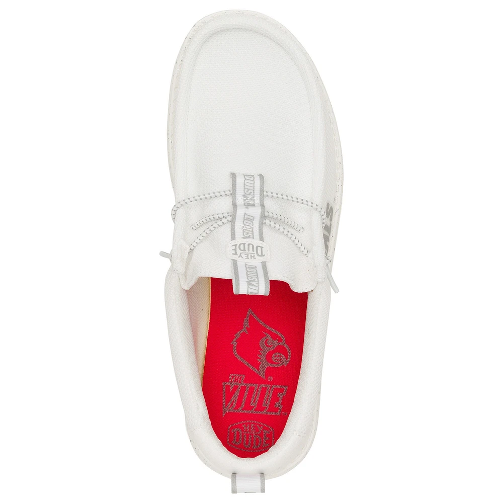 Men's Hey Dude White Louisville Cardinals Wally Casual Shoes