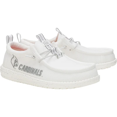 Men's Hey Dude White Louisville Cardinals Wally Casual Shoes
