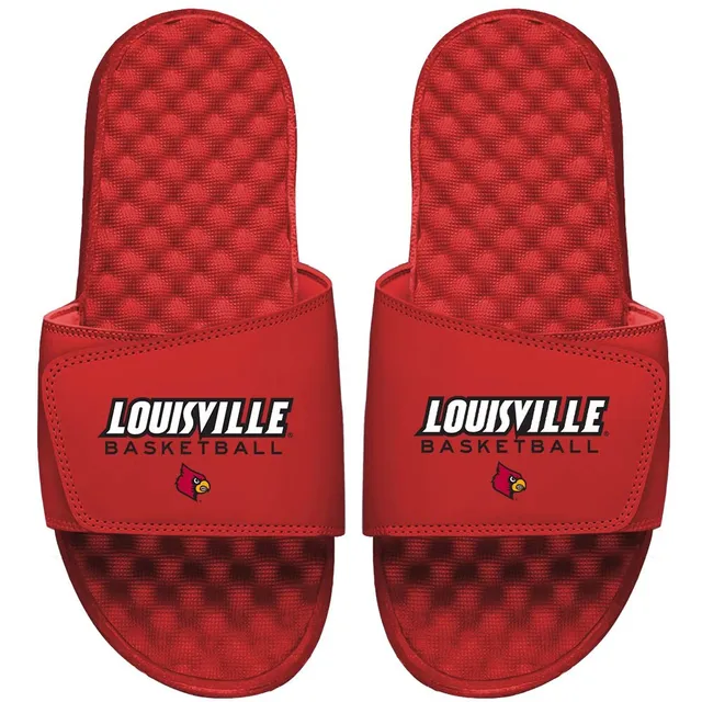 Youth ISlide White Louisville Cardinals Varsity Stripes Slide Sandals