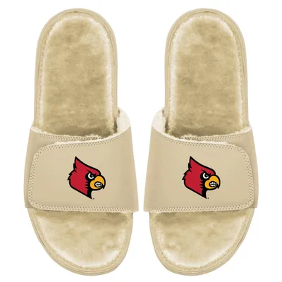 Louisville Cardinals ISlide Dune Faux Fur Slide Sandals - Tan