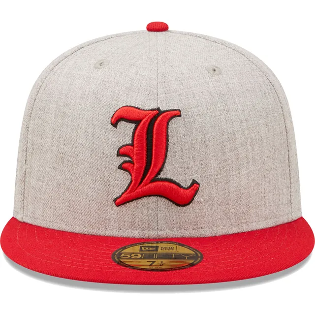 New Era Men's New Era Heather Gray/Red Louisville Cardinals Patch 59FIFTY  Fitted Hat