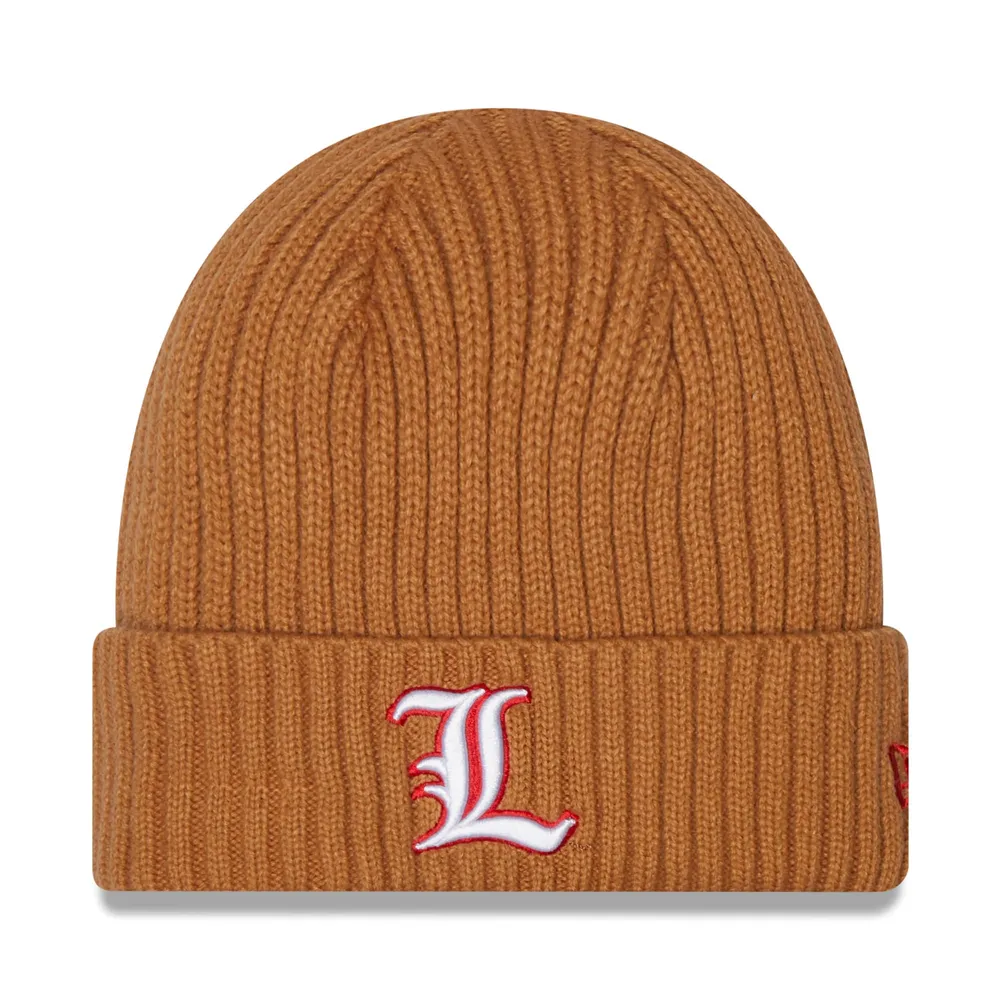Lids Louisville Cardinals New Era Core Classic Cuffed Knit Hat - Light  Brown