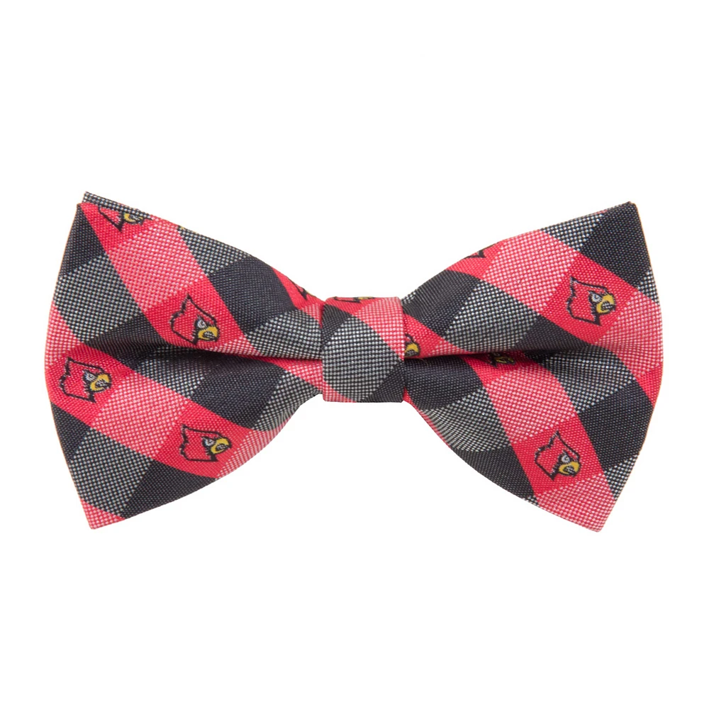 Men's Red Louisville Cardinals Check Bow Tie