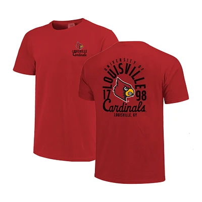 T-shirt rouge à superposition de mascotte Comfort Colors pour homme des Louisville Cardinals