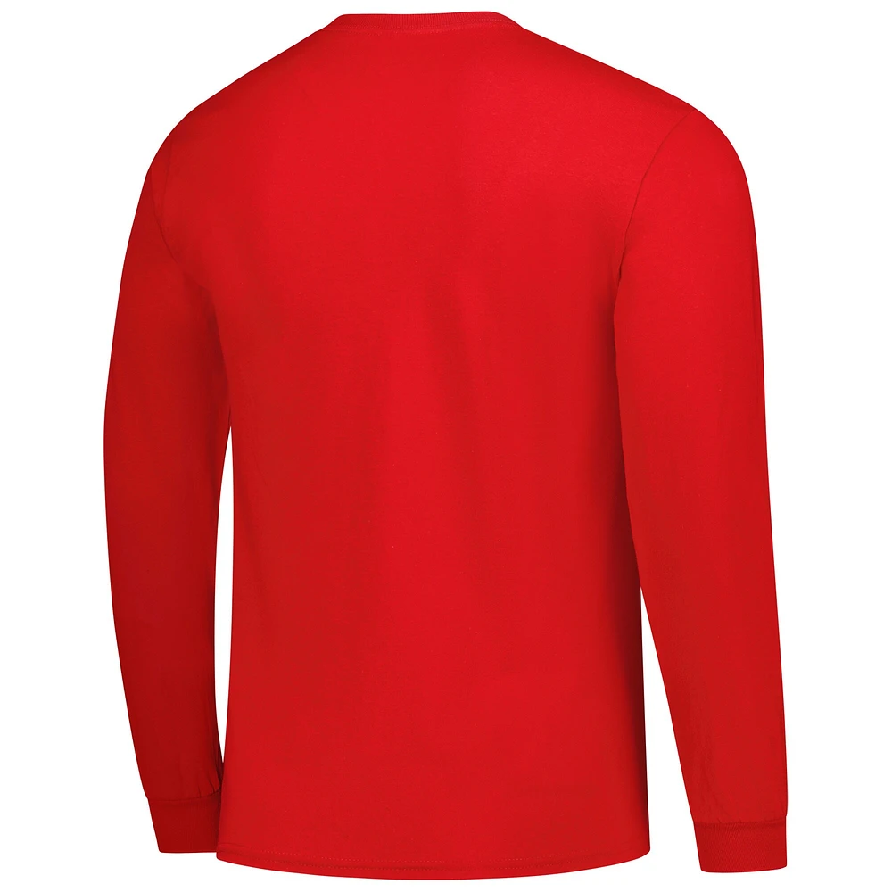 Men's Red Louisville Cardinals Logo Long Sleeve T-Shirt