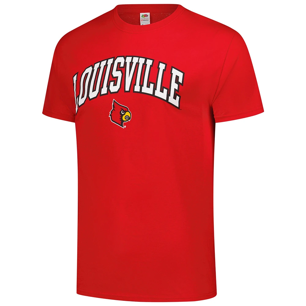 T-shirt rouge basique avec logo des Cardinals de Louisville Fanatics Unlabeled pour hommes