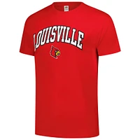 T-shirt rouge basique avec logo des Cardinals de Louisville Fanatics Unlabeled pour hommes