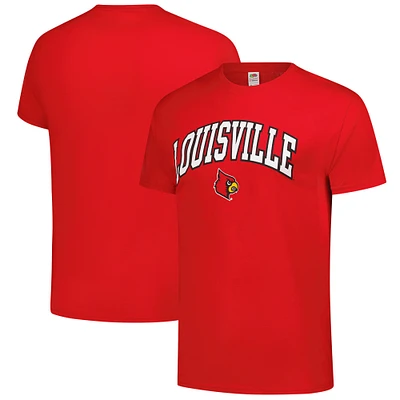 T-shirt rouge basique avec logo des Cardinals de Louisville Fanatics Unlabeled pour hommes