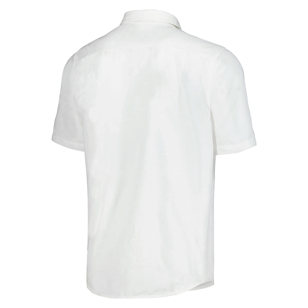 Chemise boutonnée Tommy Bahama pour hommes, Louisville Cardinals, Coconut Point, Palm Vista, IslandZone Camp, blanche