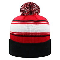 Men's Top of the World Red/White Louisville Cardinals Ambient Cuffed Knit Hat with Pom